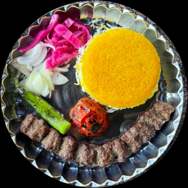 کوبیده دوستانه با برنج زعفرانی