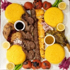 سینی ویژه ریحان با برنج زعفرانی (4 نفره)
